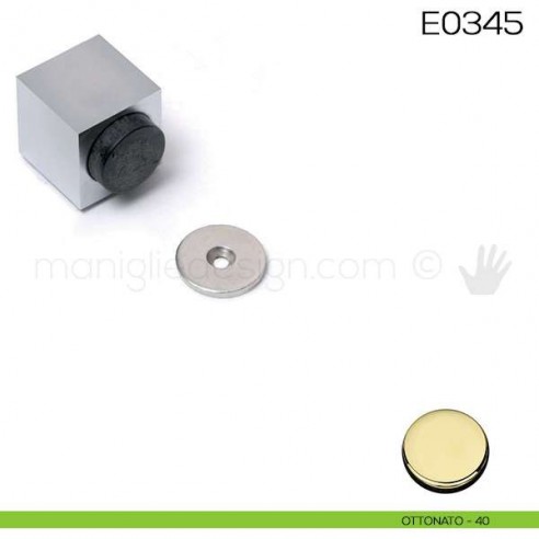 Fermaporta quadrato in metallo con magnete Vi.Tel. E0346 ottonato