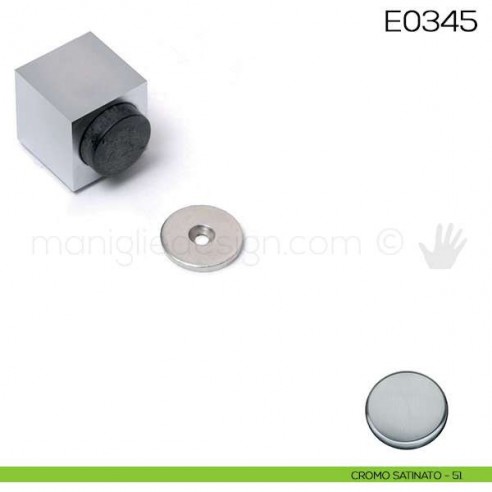 Fermaporta quadrato in metallo con magnete Vi.Tel. E0346 cromo satinato