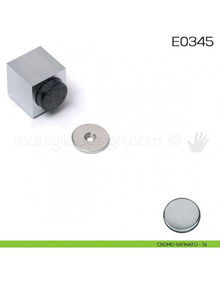 Fermaporta quadrato in metallo con magnete Vi.Tel. E0346 cromo satinato
