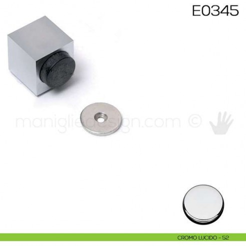 Fermaporta quadrato in metallo con magnete Vi.Tel. E0346 cromo lucido