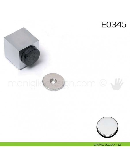 Fermaporta quadrato in metallo con magnete Vi.Tel. E0346 cromo lucido