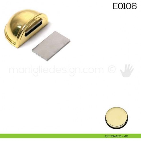 Fermaporta adesivo con magnete Vi.Tel. E0106 ottonato