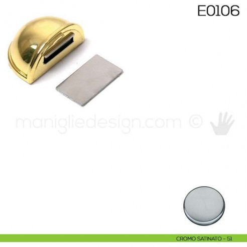 Fermaporta adesivo con magnete Vi.Tel. E0106 cromo satinato