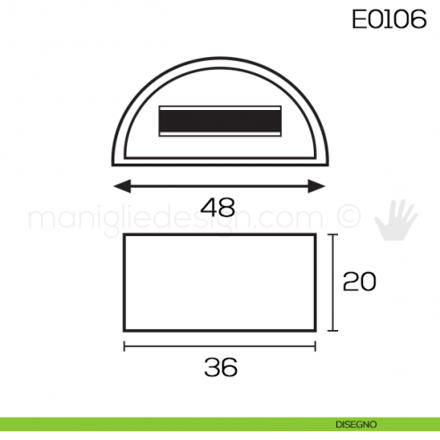Fermaporta adesivo con magnete Vi.Tel. E0106 disegno