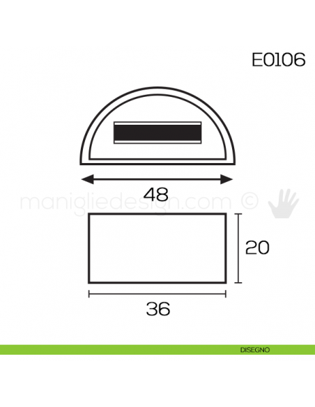 Fermaporta adesivo con magnete Vi.Tel. E0106 disegno