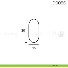 Tubo ovale cromato per armadio 30x15 mm asta da mt 3 Vi.Tel. D0056 2