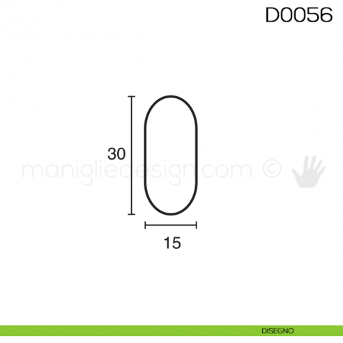 Tubo ovale cromato per armadio 30x15 mm asta da mt 3 Vi.Tel. D0056 disegno