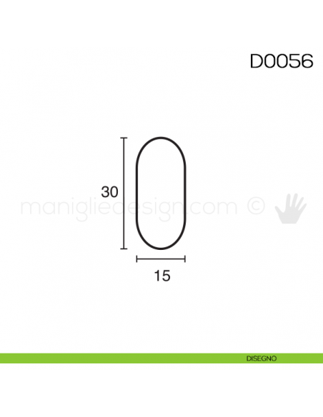 Tubo ovale cromato per armadio 30x15 mm asta da mt 3 Vi.Tel. D0056 disegno