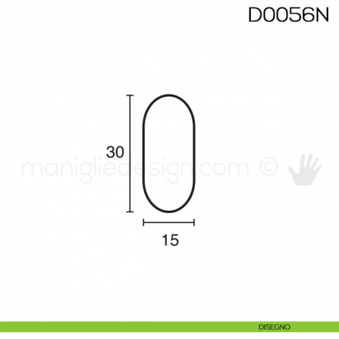 Tubo ovale cromato per armadio 30x15 mm asta da mt 2,1 Vi.Tel. D0056N disegno