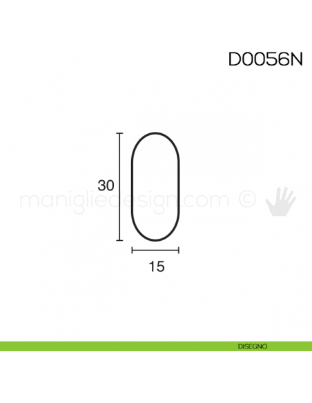 Tubo ovale cromato per armadio 30x15 mm asta da mt 2,1 Vi.Tel. D0056N disegno