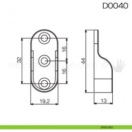 Reggitubo ovale laterale cromato per tubo 30x15 mm Vi.Tel. D0040 2