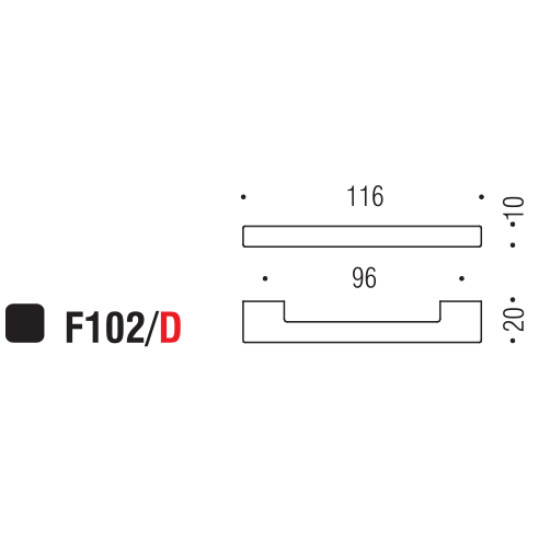 Maniglia per mobile F102 Formae D