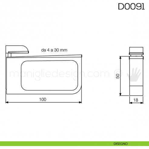 Reggimensola per mensole in vetro Vi.Tel. D0091 disegno
