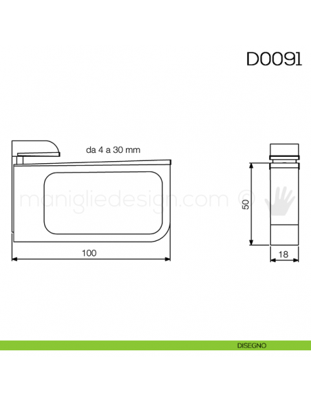 Reggimensola per mensole in vetro Vi.Tel. D0091 disegno