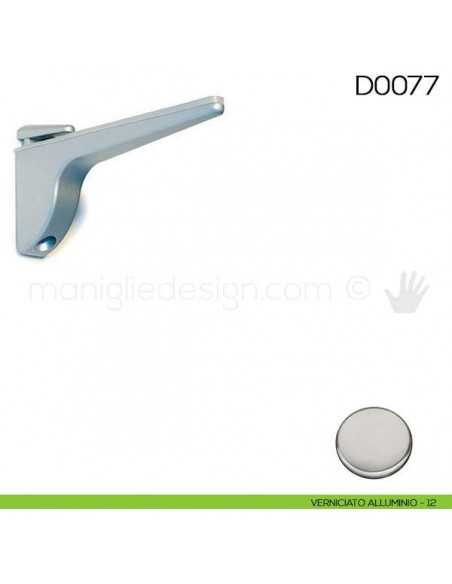Reggimensola per mensole in vetro Vi.Tel. D0077 verniciato alluminio