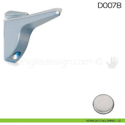 Reggimensola per mensole in vetro Vi.Tel. D0078 verniciato alluminio