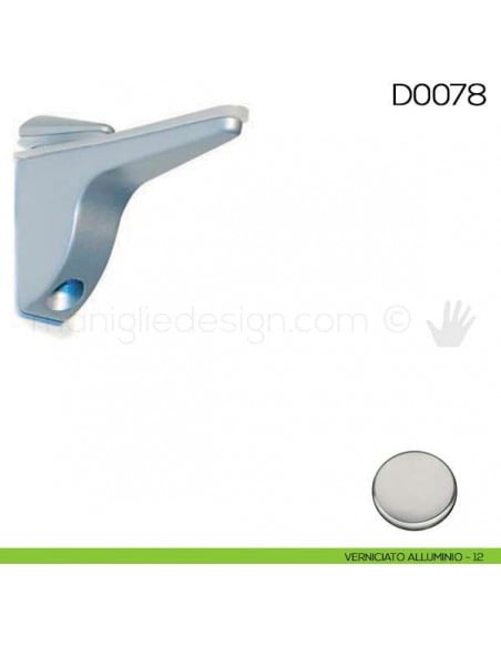 Reggimensola per mensole in vetro Vi.Tel. D0078 verniciato alluminio