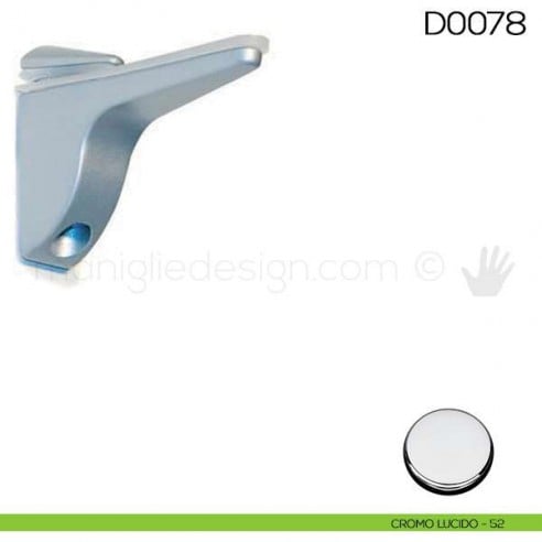 Reggimensola per mensole in vetro Vi.Tel. D0078 cromo lucido