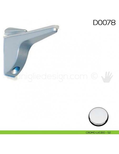 Reggimensola per mensole in vetro Vi.Tel. D0078 cromo lucido