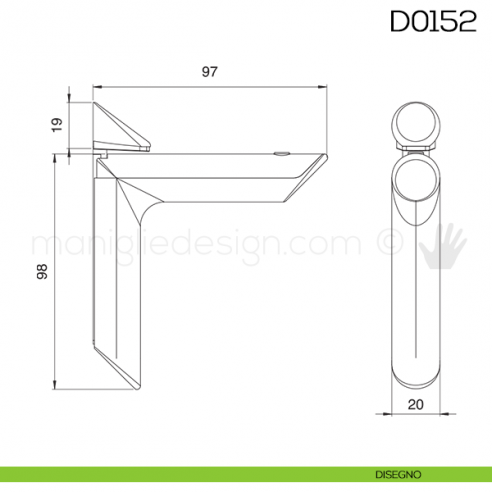 Reggimensola per mensole in vetro e legno Vi.Tel. D0152 disegno