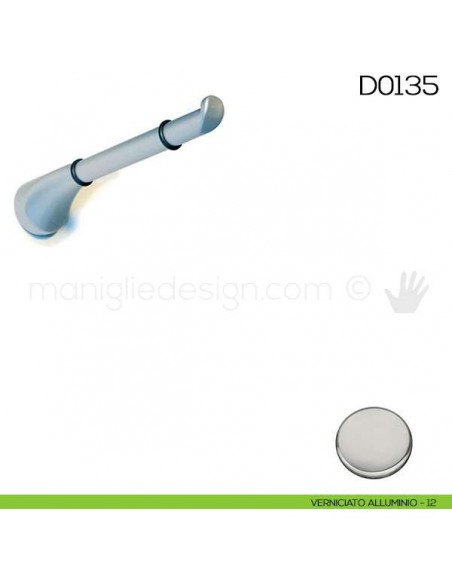 Reggimensola per mensole in vetro Vi.Tel. D0135 misura mm 200 verniciato alluminio