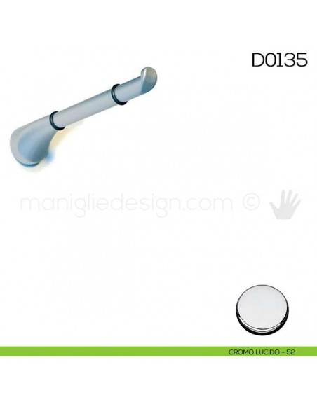 Reggimensola per mensole in vetro Vi.Tel. D0135 misura mm 200 cromo lucido