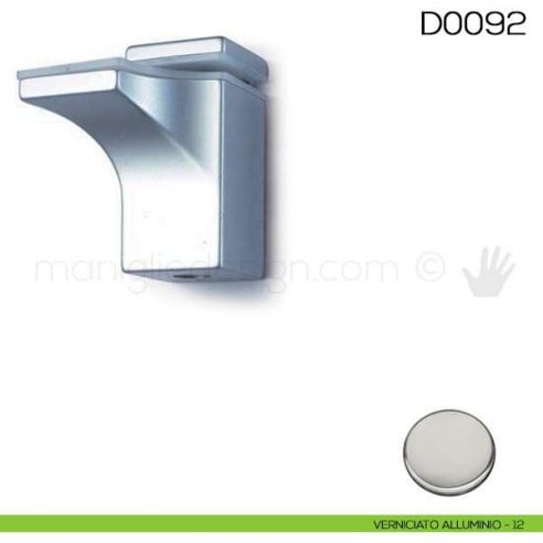 Reggimensola per mensole in vetro Vi.Tel. D0092 verniciato alluminio