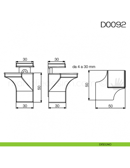 Reggimensola per mensole in vetro Vi.Tel. D0092 disegno