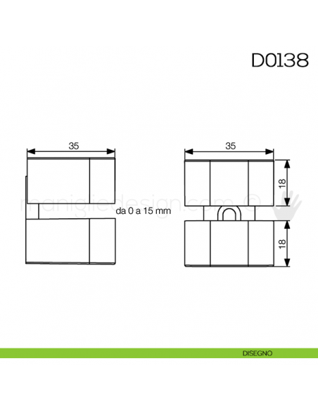 Reggimensola per mensole in vetro Vi.Tel. D0138 disegno