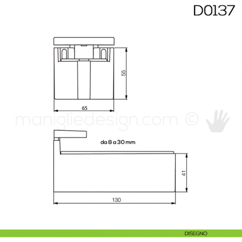 Reggimensola per mensole in vetro Vi.Tel. D0137 disegno