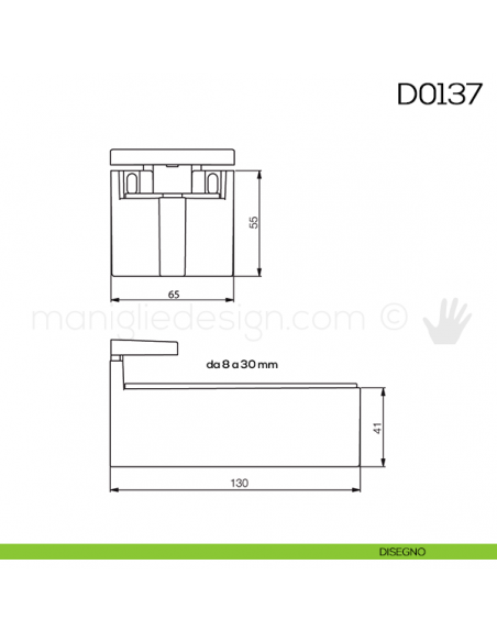 Reggimensola per mensole in vetro Vi.Tel. D0137 disegno
