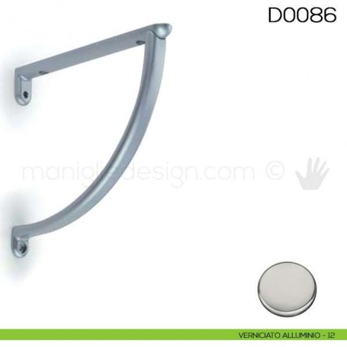 Reggimensola per mensole in legno Vi.Tel. D0086 misura mm 180 verniciato alluminio