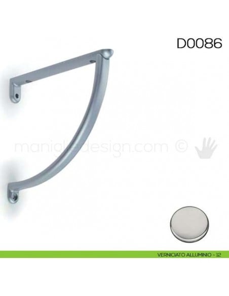 Reggimensola per mensole in legno Vi.Tel. D0086 misura mm 180 verniciato alluminio