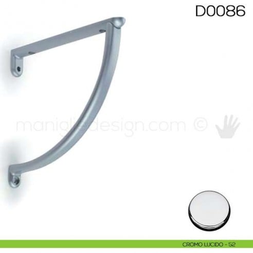 Reggimensola per mensole in legno Vi.Tel. D0086 misura mm 180 cromo lucido