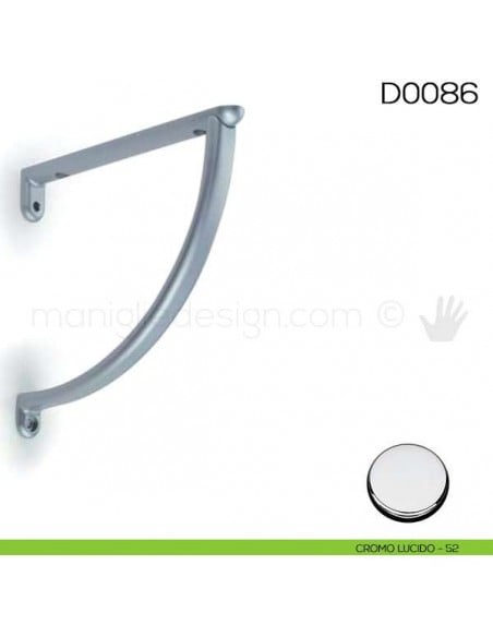 Reggimensola per mensole in legno Vi.Tel. D0086 misura mm 180 cromo lucido