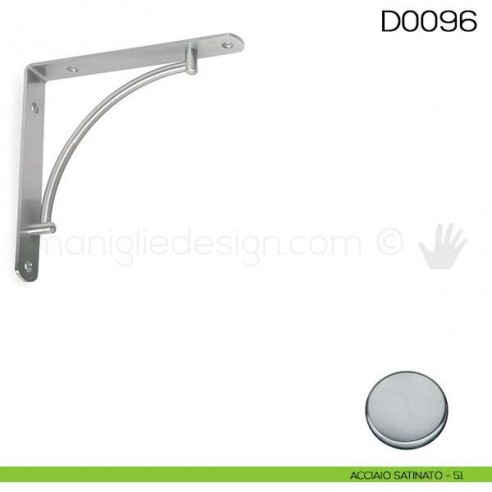 Reggimensola in acciaio per mensole in legno Vi.Tel. D0096 mm 220 acciaio satinato