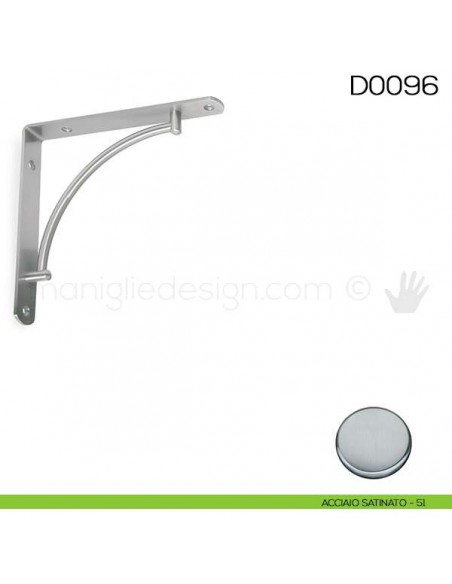 Reggimensola in acciaio per mensole in legno Vi.Tel. D0096 mm 220 acciaio satinato