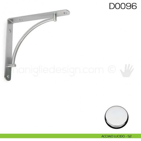 Reggimensola in acciaio per mensole in legno Vi.Tel. D0096 mm 220 acciaio lucido