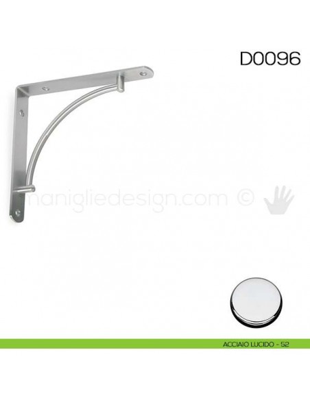 Reggimensola in acciaio per mensole in legno Vi.Tel. D0096 mm 220 acciaio lucido