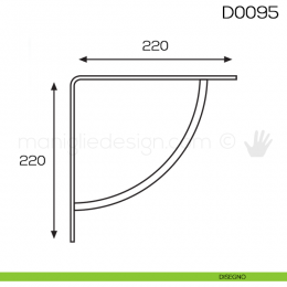 Reggimensola in acciaio per mensole in legno Vi.Tel. D0095 mm 220 2