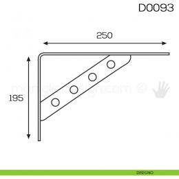 Reggimensola in acciaio per mensole in legno Vi.Tel. D0093 mm 195x250 2