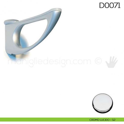 Reggimensola per mensole in legno e vetro Vi.Tel. D0071 cromo lucido