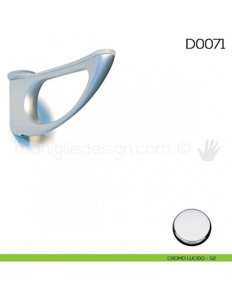 Reggimensola per mensole in legno e vetro Vi.Tel. D0071 cromo lucido