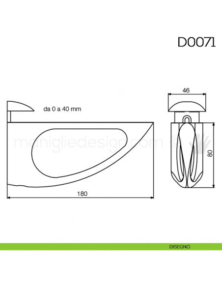 Reggimensola per mensole in legno e vetro Vi.Tel. D0071 disegno