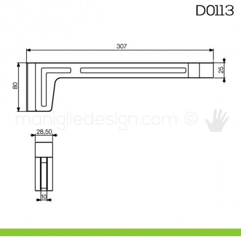 Reggimensola per ripiani in legno di cabine armadio Vi.Tel. D0113 disegno