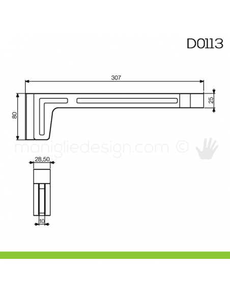 Reggimensola per ripiani in legno di cabine armadio Vi.Tel. D0113 disegno