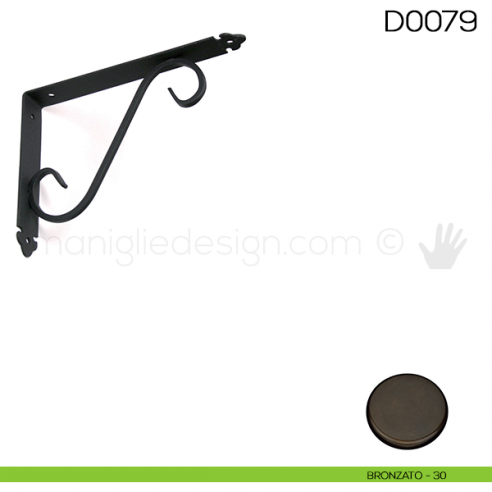 Reggimensola in ferro battuto per legno Vi.Tel. D0079 mm 115x145 bronzato