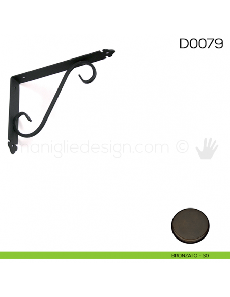 Reggimensola in ferro battuto per legno Vi.Tel. D0079 mm 115x145 bronzato