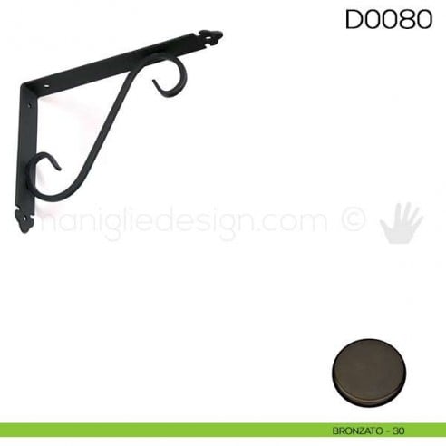 Reggimensola in ferro battuto per legno Vi.Tel. D0080 mm 175x230 bronzato