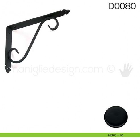 Reggimensola in ferro battuto per legno Vi.Tel. D0080 mm 175x230 nero